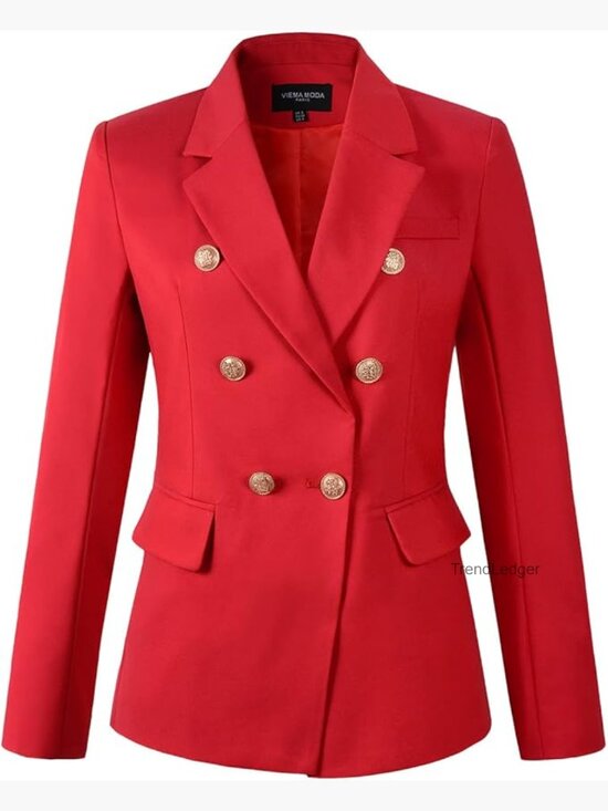 Jackets & Blazers - Double Breasted Blazer Ladies Jacket Work Suit